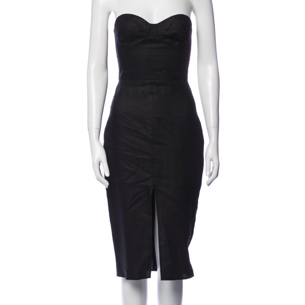 Reformation linen strapless dress